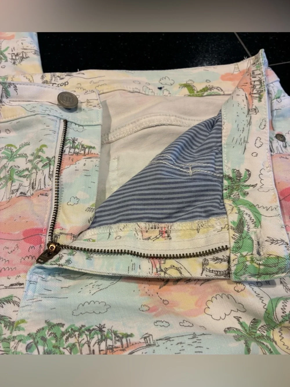 Talbots Pants Flawless High Waist Jeggings Crop Tropical Print SZ. 10 Women’s - Picture 6 of 14
